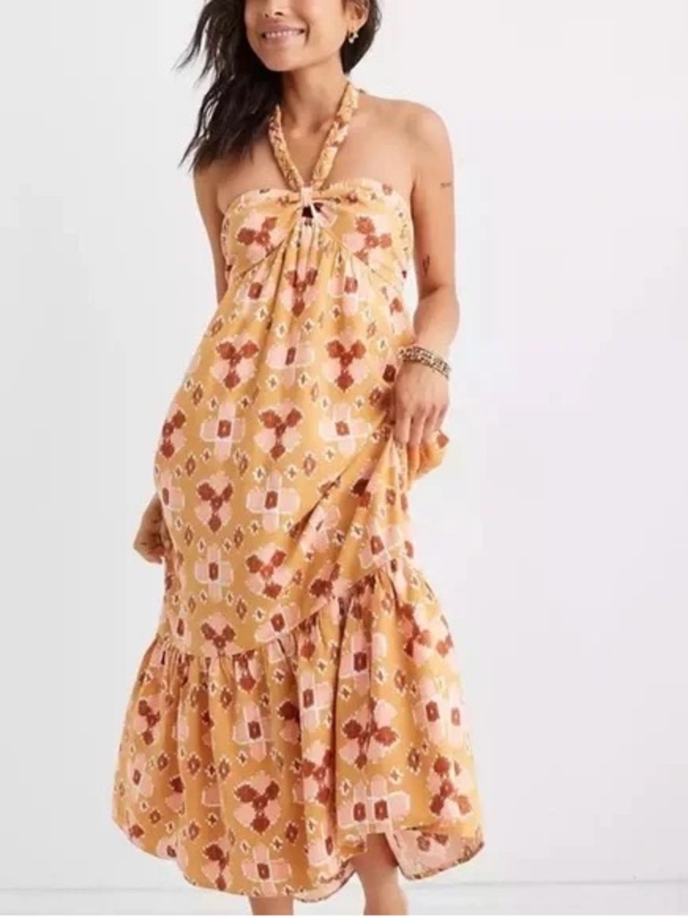 Aerie Halter Maxi Linen Blend Sun Dress (XL)